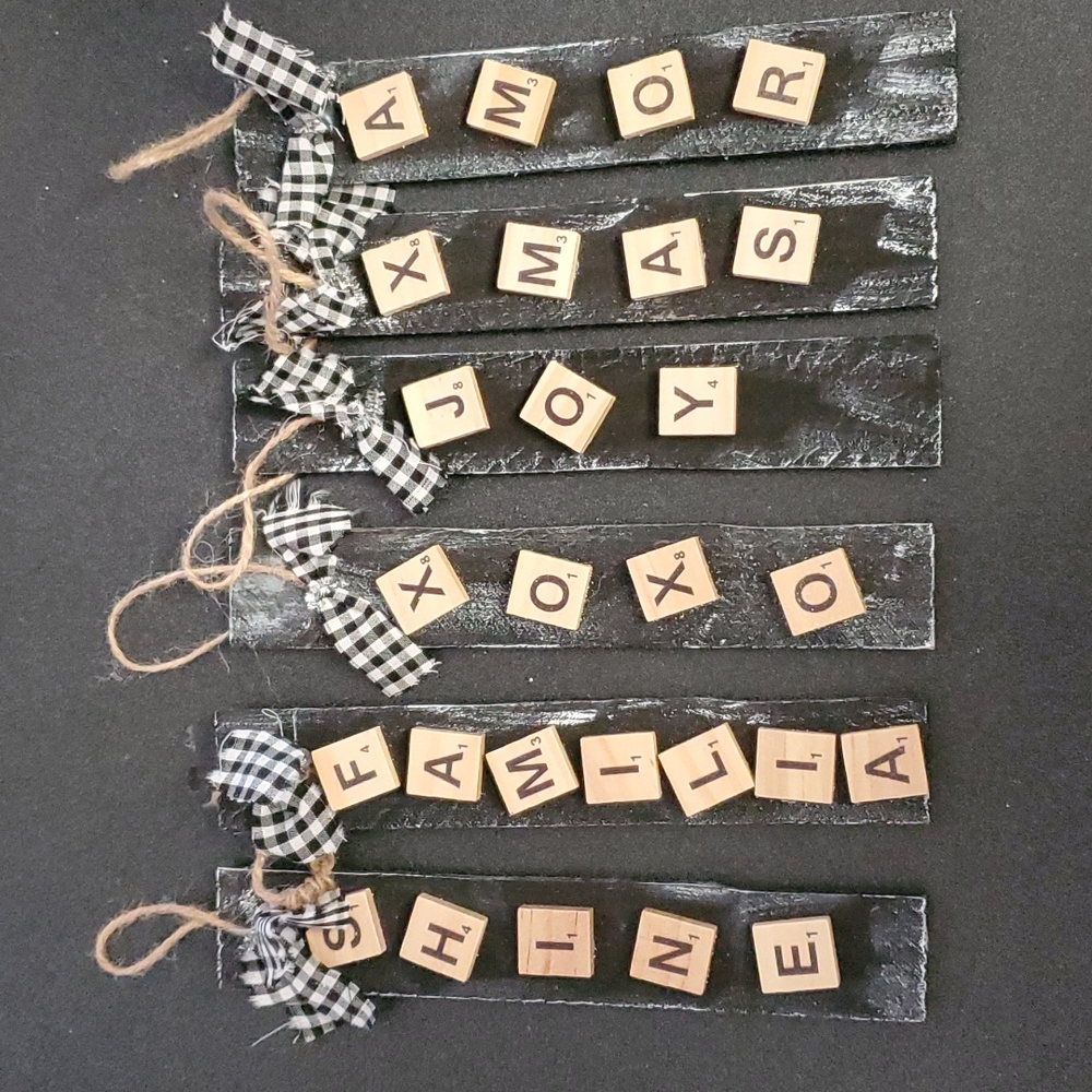 Set of 6 Wood Ornaments